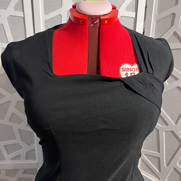 Rockabilly Pin Up Black Tatyana Pencil Wiggle Dress 4X NWOT - Picture 5 of 5